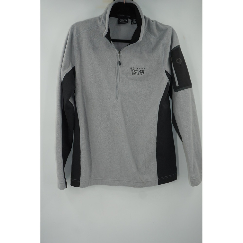 Mountain Hardwear Pullover Mens Medium Gray 1/4 Zip Fleece Sweatshirt Hiking